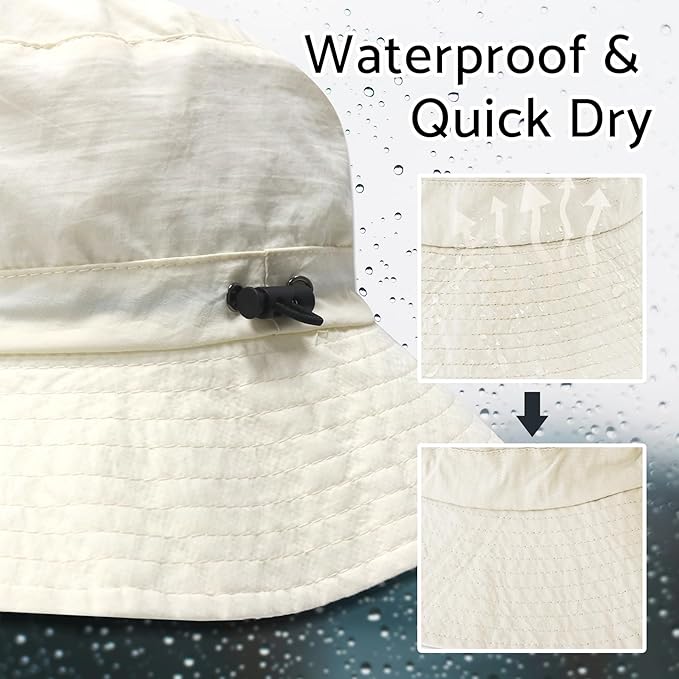 PFFY Packable Sun Bucket Hat for Men Women Outdoor UV Protection Sun Hats Waterproof Lightweight Hiking Outdoor Cap