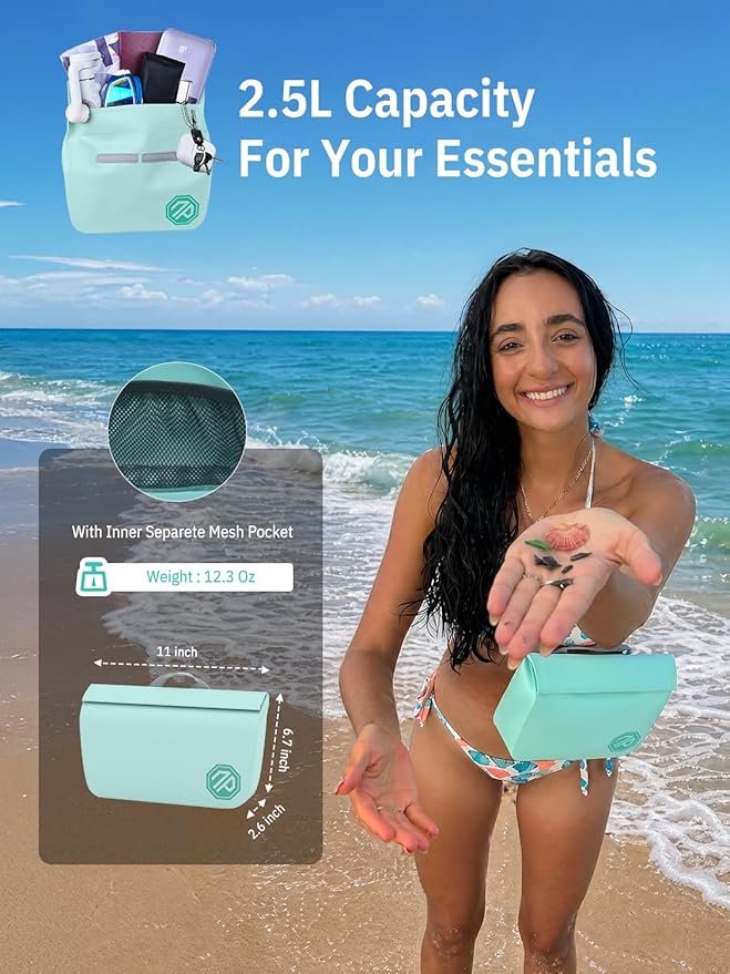niphean IPX7 Waterproof Fanny Pack with Magnetic One-Hand Closure, Durable Waterproof Dry Bag, for Kayaking, Paddle Boarding, Beach Cruise Essentials, 2.5L Phone Pouch Dry Bags for Men Women