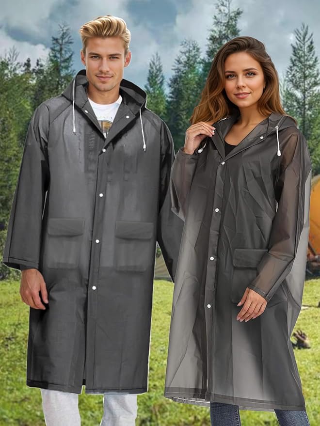 Besshopie EVA Raincoat Waterproof Rain Poncho Reusable Unisex Men Women Long Clear Rain Wear