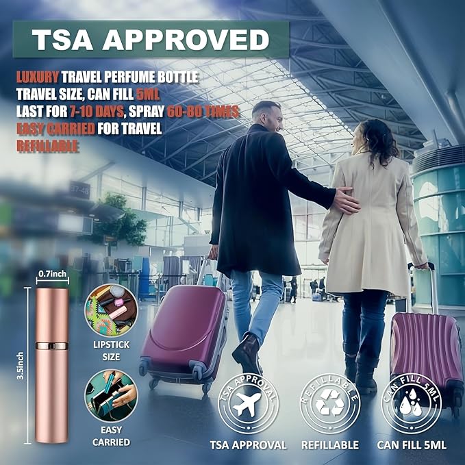 2PCS 5ml Perfume Atomizer Travel Refillable, Bottom-Filling Fragrances Perfumes Bottle, Pocket Atomiser for On the Go (Black & Dark Green)