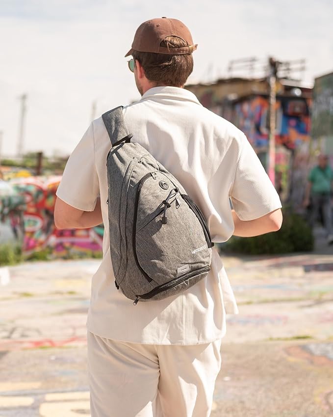 WATERFLY Sling Bag Sling Backpack Small Crossbody Shoulder Bag for Men Women Traveling Cycling Hiking Daypack