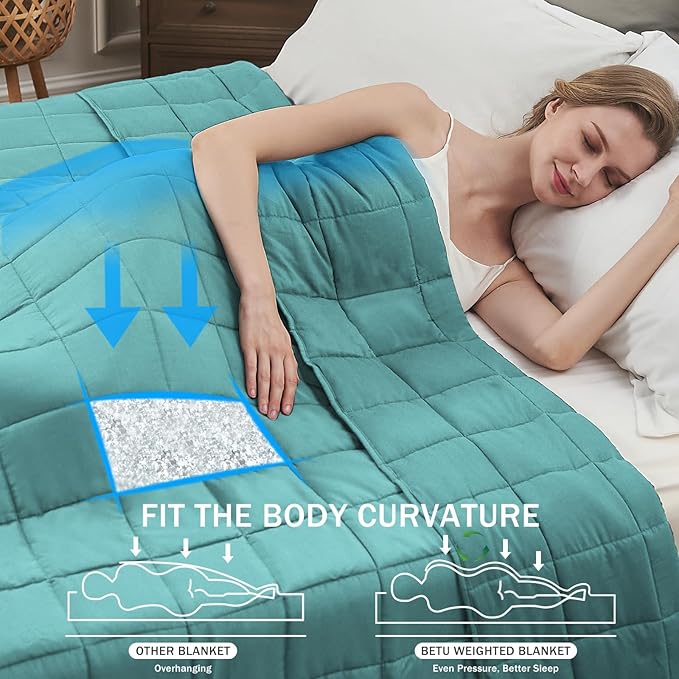 Teal Weighted Blanket for Adults 20lbs, 48"x72", Twin Full Size Cooling Heavy Throw Blanket for 180-220lbs, Microfiber Soft Thick Big Blankets Weighted Comforter Breathable Gift for Sleeping