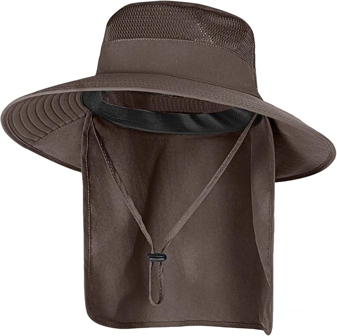 Sun Hats for Men Women Fishing Hat UPF 50+ Breathable Wide Brim Bucket Hats Summer UV Protection Safari Hat with Neck Flap