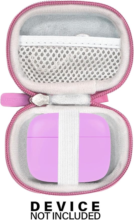 Case for TAGRY X08 Bluetooth Headphones True Wireless Earbuds 60H, mesh Pocket for Charge Cable (Pink)