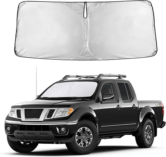 Autovir Windshield Sun Shade Fit for 2006-2019 2020 2021 Nissan Frontier Sunshade, Front Car Window Shades Sun Visor, Blocks UV Rays & Heat, Car Accessories