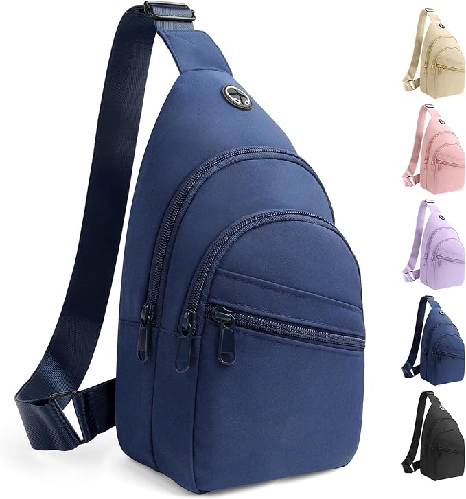 HOTOR Sling Bag - Crossbody Bag & Shoulder Bag for Women & Men with Adjustable Strap, for Travel and Camping Essentials - Blue 6.7" x 3.2" x 11.4"