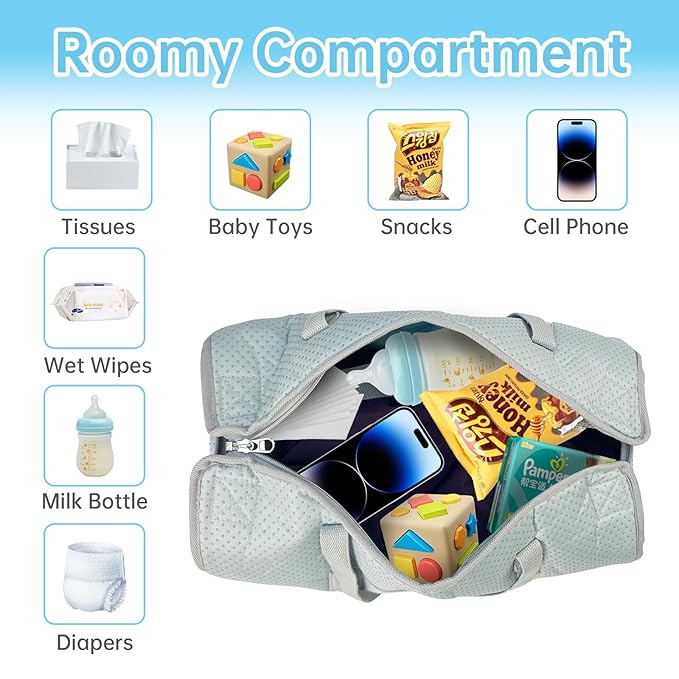 Toddler Airplane Bed Travel Bag 2 in 1, Portable Kids Plane Seat Extender, Baby Flight Essentials Footrest Flyaway Must Have for Infant, Carry On Duffel Bags for Women Gym Hospital Weekender (Blue)