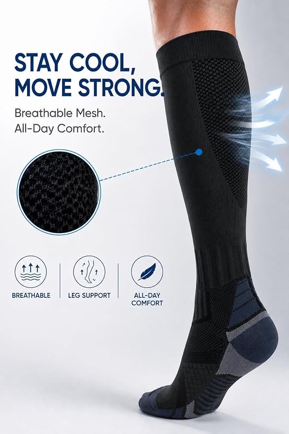 Aoliks Compression Socks for Women & Men 4 Pairs, Best Support for Nurses Running Travel
