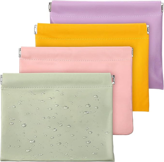 4 Pcs Small Makeup Bag for Purse, 6.7x5.5 Inch Small Lipstick Pouch for Purse, Waterproof Portable Cosmetic Bag forPurse, Smalls Travel Pouch