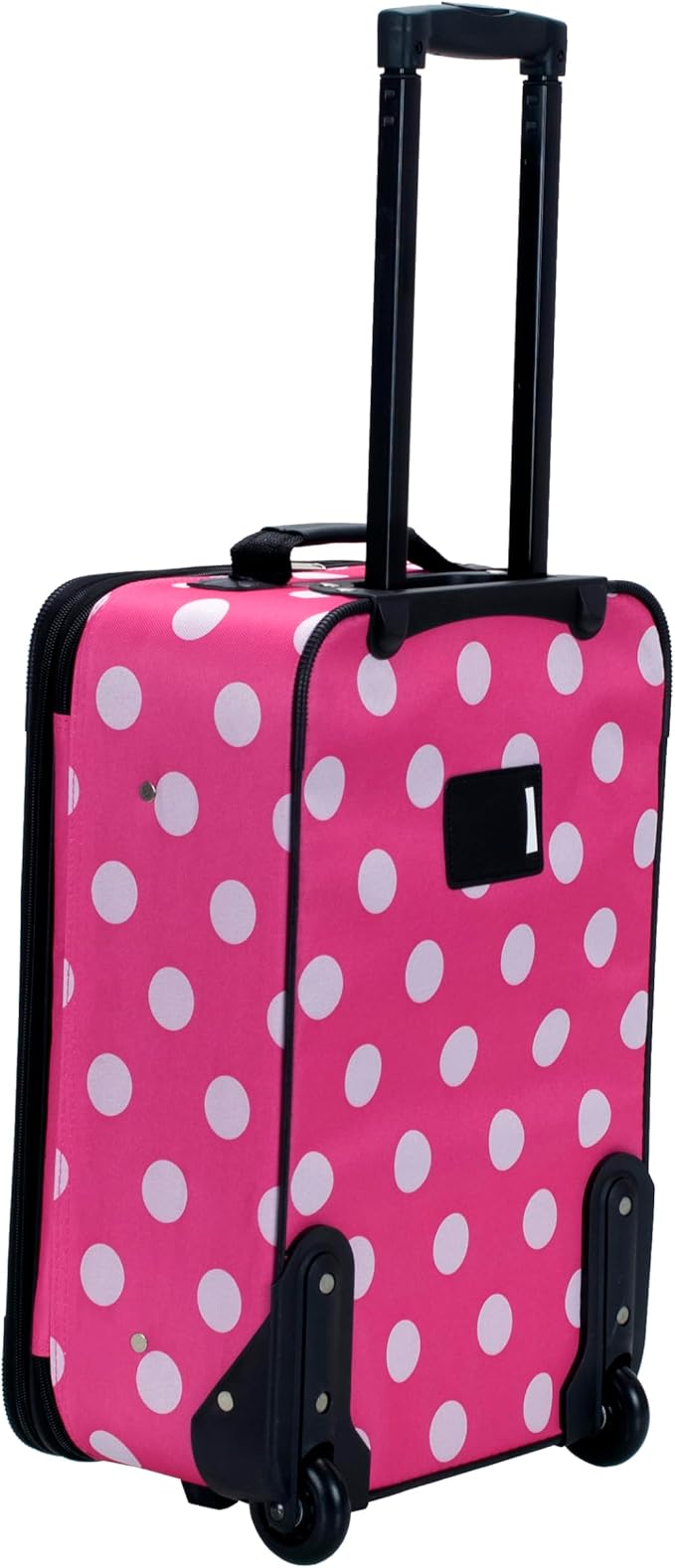 Rockland Fashion Softside 2 Piece Luggage Set, Expandable, (14" Tote/19" Upright), Pink Dot