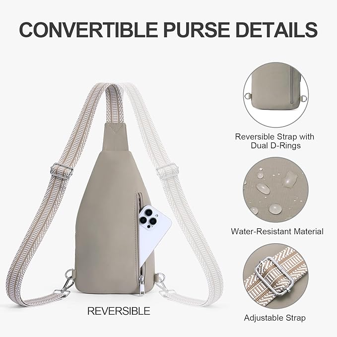 Small Sling Bag for Women, Puffer Crossbody Bag Anti Theft Travel RFID Purses Fanny Packs for Travel Hiking