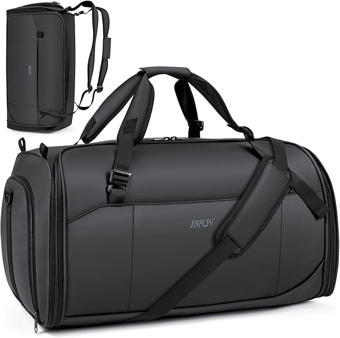 Convertible Garment Bags for Travel - Carry on Garment Duffle Bag with Backpack Straps for Men Women, 4 in 1 Large Travel Duffel Bags with Shoes Compartment Hanging Suit Dress Weekender Bag