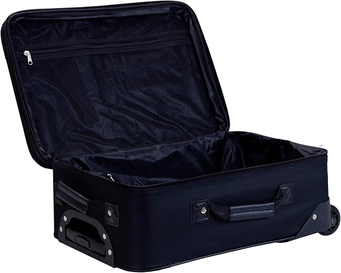 Rockland Fashion Softside Upright Luggage Set, Expandable, Black, 2-Piece (14/19)