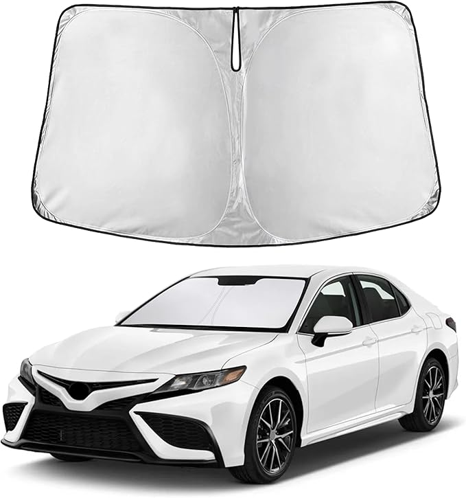 Autovir Windshield Sun Shade Fit for Toyota Camry Sunshade 2018-2022 2023 2024 Front Car Window Shades Sun Visor, Blocks UV Rays & Heat, Car Accessories