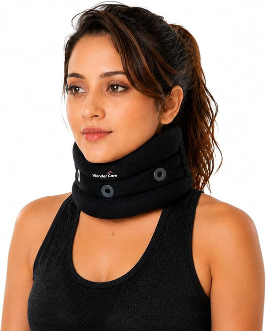 Wonder Care Neck Brace for Sleeping Cervical Collar Adjustable Neck Support Brace Relief Cervical Spine Pressure Ideal for Travel, Office Workers & Neck Injury Recovery, Medium