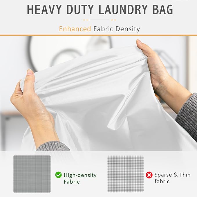 Isink Extra Large Heavy Duty Laundry Bag - 28" x 40", Travel Laundry Bag for Dirty Clothes, Camping (White)