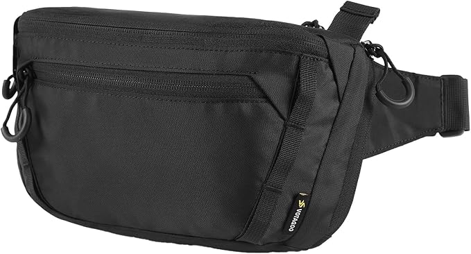 Tactical CCW Fanny Bag, Concealed Carry Fanny Pack w/Adjustable Waist Belt Tactical Waist Bag Handgun Pouch with Universal Pistol Holster, Everyday Hip Pack for Men Travel Outdoor (Black)