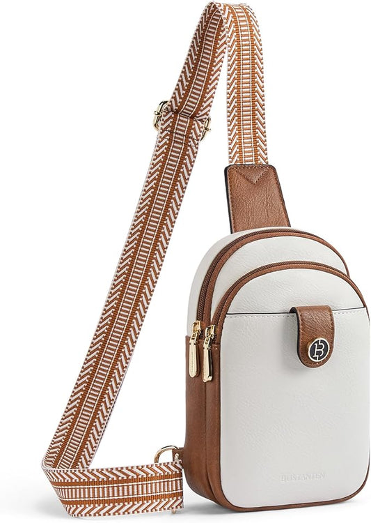 BOSTANTEN Sling Bag Crossbody Bags for Women Trendy Crossbody Purse Leather Chest Bag