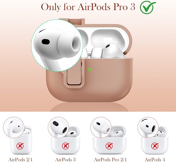 R-fun for AirPods Pro 3 Case with Cleaning Kit, Soft Liquid Silicone Rubber Protective Cover, Compatible with AirPods Pro 3rd Generation Case (2025), Compatible with MagSafe, Milk Tea
