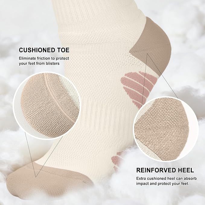 4 Pairs Compression Socks for Women Circulation-Best Support for Nurses,Running,Athletic,Travel