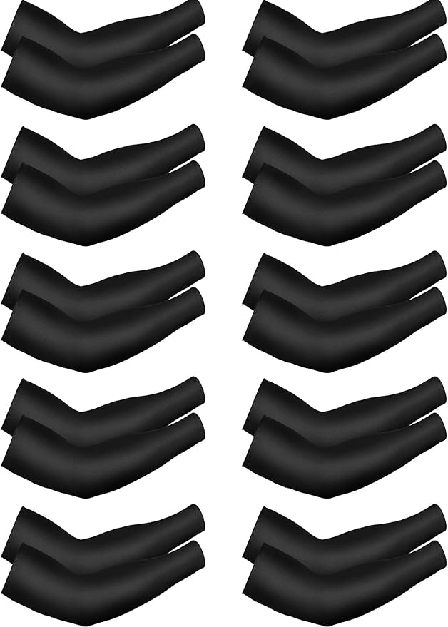 Boao 10 Pairs UV Arm Sleeve for Men Women Cooling Tattoo Cover up Compression Sun Protection Sleeves for Outdoor Activities