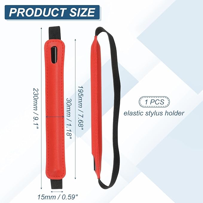PATIKIL Stylus Holder for Tablet, Universal Pen Sleeve Retractable Stylus Pen Holder Elastic Pencil Pocket Case Protective Pouch for Tablet Case Notebook, Red