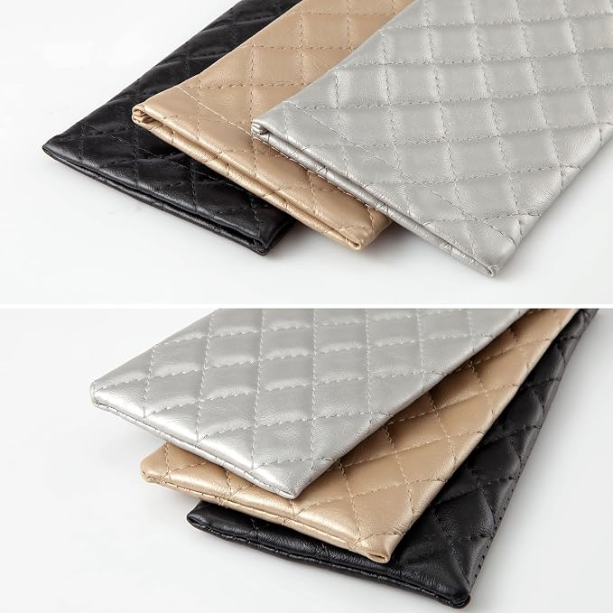 TRIUMPH VISION Squeeze Leather Sunglasses Pouch - 3 Pack Glasses Case Soft Eyeglass Sleeve Pouch Holder