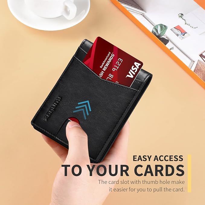 RUNBOX Wallet for Men -Slim Rfid Leather Mens Bifold Novelty Wallets 2 ID Window With Gift Box Men's Accessories | Slim
