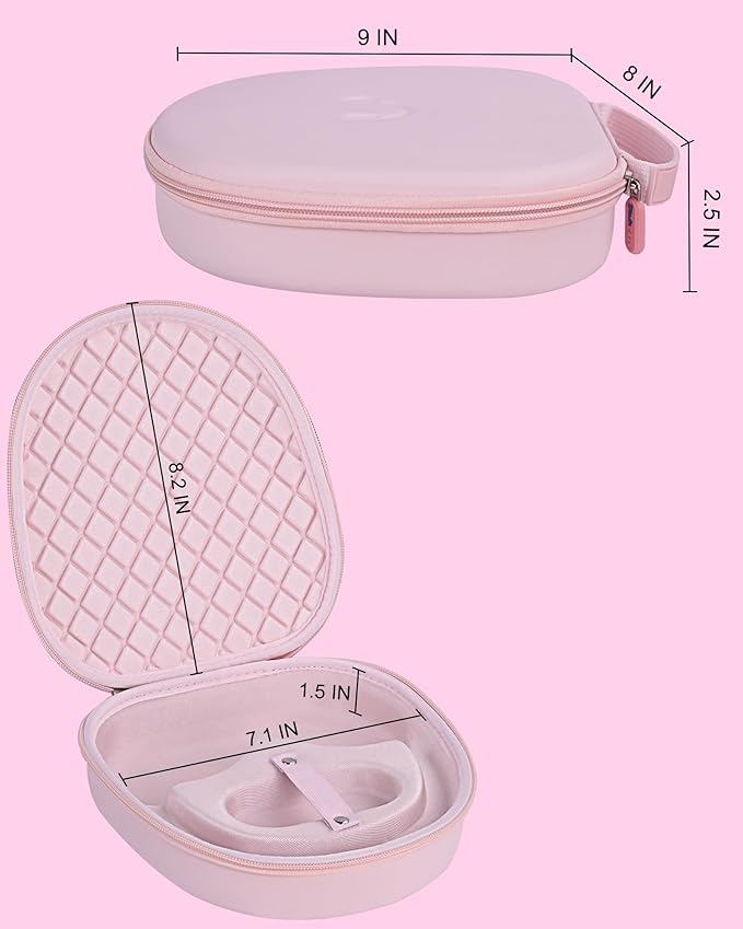 Headphone Case for Sony WH-CH720N Soundcore by Anker Q20i, Hard Portable Over Ear Headphone Carrying Case, Wireless Headphone Storage Protective Case for Travel Home (Pink)