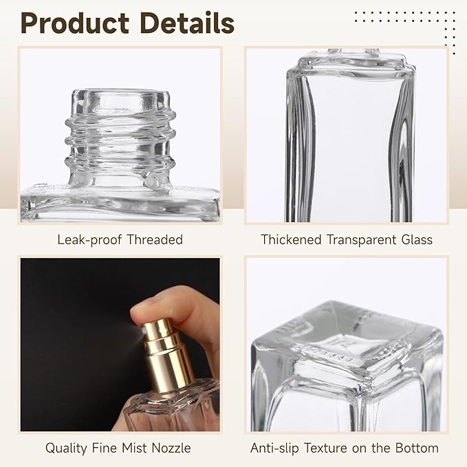 30 Pcs 30ml Perfume Bottles Bulk - Refillable Clear Thick Glass Cologne Spray Perfume Bottles for Fragrance Decanting, Compact Travel Fine Mist Atomizer Set with Funnels, Dispensers, Spring Droppers