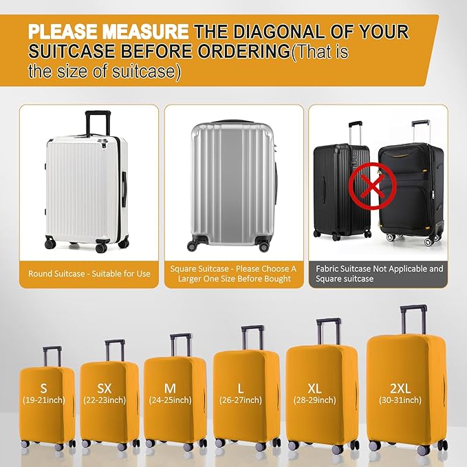 Travel Luggage Cover - Scratch-Resistant Suitcase Protector, Fit 22-23 Inch (Yellow)