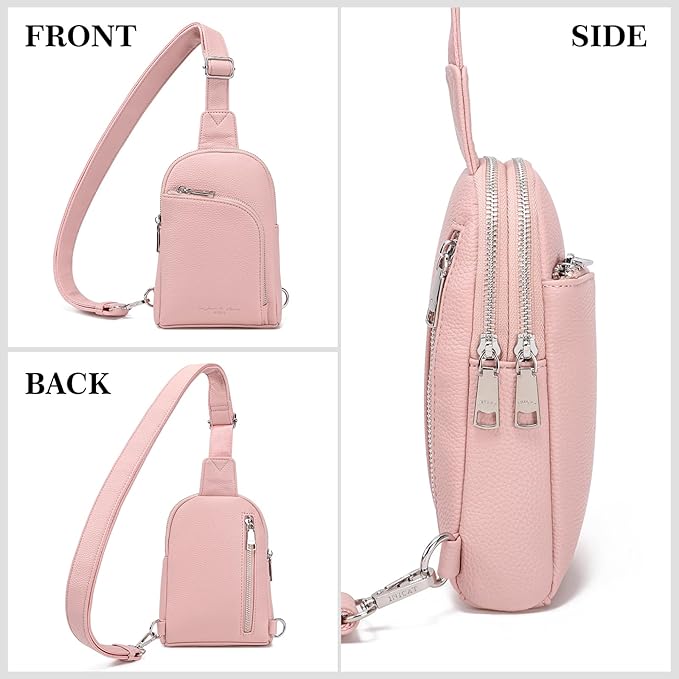 INICAT RFID Blocking Sling Bag, Anti Theft Crossbody Bag for Women Compact Travel Purses Leather