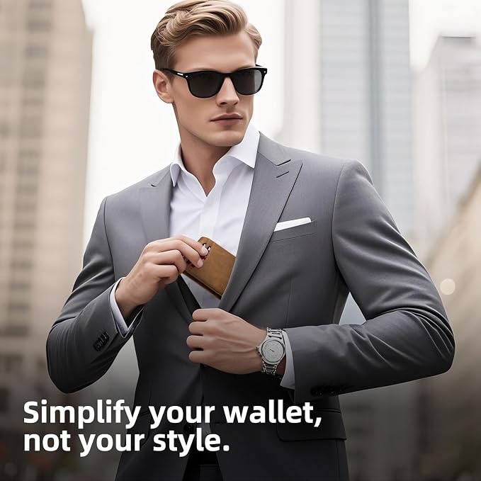 RUNBOX Wallet for Men -Slim Rfid Leather Mens Bifold Novelty Wallets 2 ID Window With Gift Box Men's Accessories | Slim
