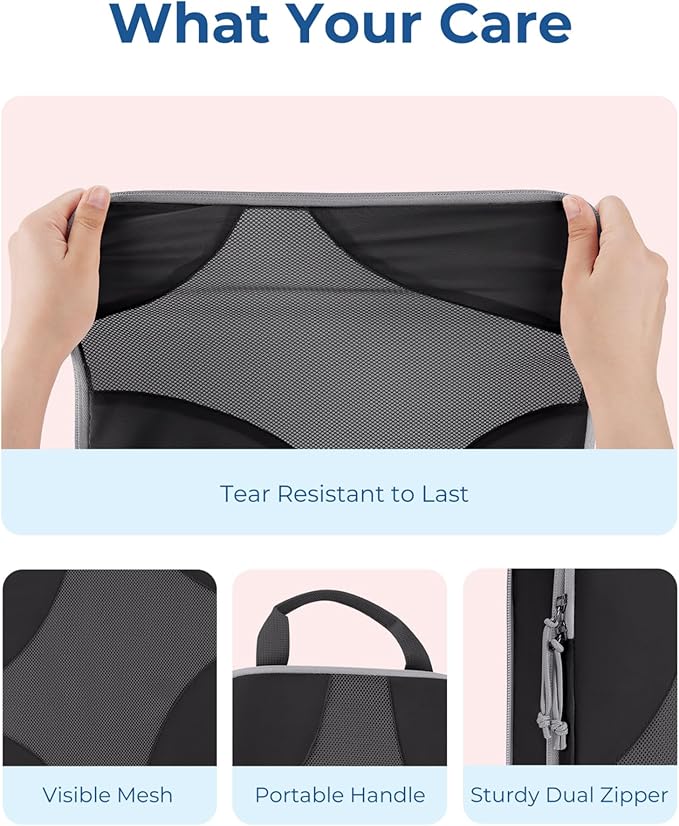 BAGSMART Compression Packing Cubes for Travel, 6 Set/14 Set Compressible Luggage Organizer for Cruise Ship, Lightweight Travel Essentials (1L+2M+2S+Shoe bag+Drawstring bag+Toiletry bag+6Plastic bags)