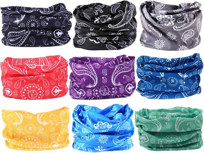 Neck Gaiter Face Cover Bandana Mask Scarf, Breathable Sun& Dust-proof for Cycling Running Fishing Hiking