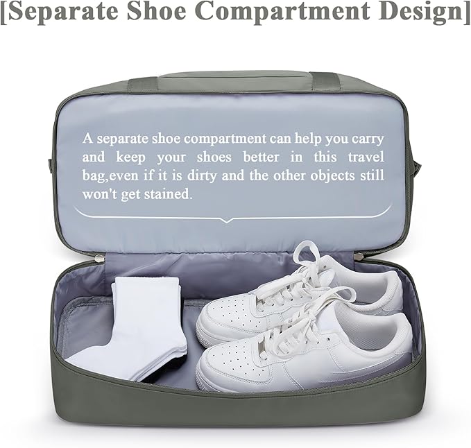 Travel Duffel Bag with Shoes Compartment, Overnight Weekender Bags for Women,Carry on Personal Item Bag，Extra Large