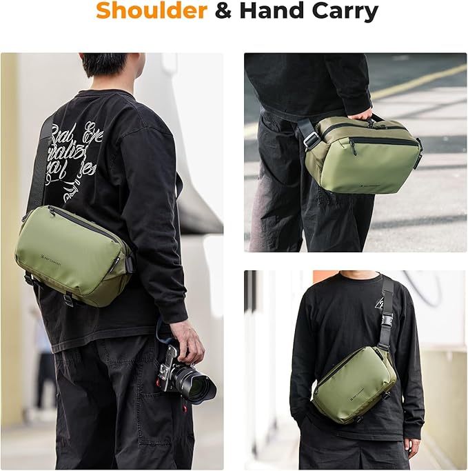 K&F CONCEPT Camera Sling Bag Crossbody Bag Waterproof Camera Shoulder Backpack DSLR/SLR/Mirrorless Camera Case