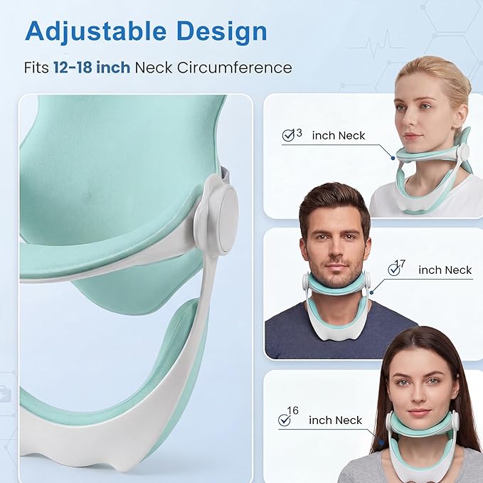 Neck Brace for Neck Pain and Support, 360°Adjustable Cervical Collar for Home Use, Neck Hump Corrector Neck Decompression Devices for Forward Head Neck Posture Corrector