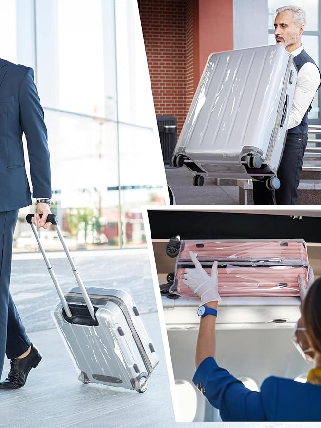 Yotako Upgraded Zippered Clear PVC Suitcase Cover, 26 Inch Luggage Covers for Suitcase Luggage Protector Cover 26''