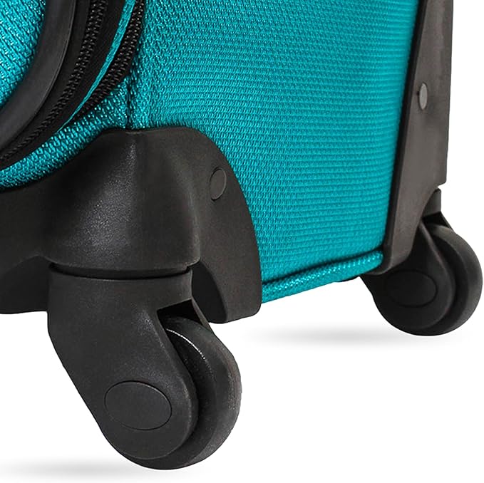 SWISSGEAR Sion Softside Expandable Spinner Luggage Durable Lightweight Travel Suitcase, Teal, Carry-On