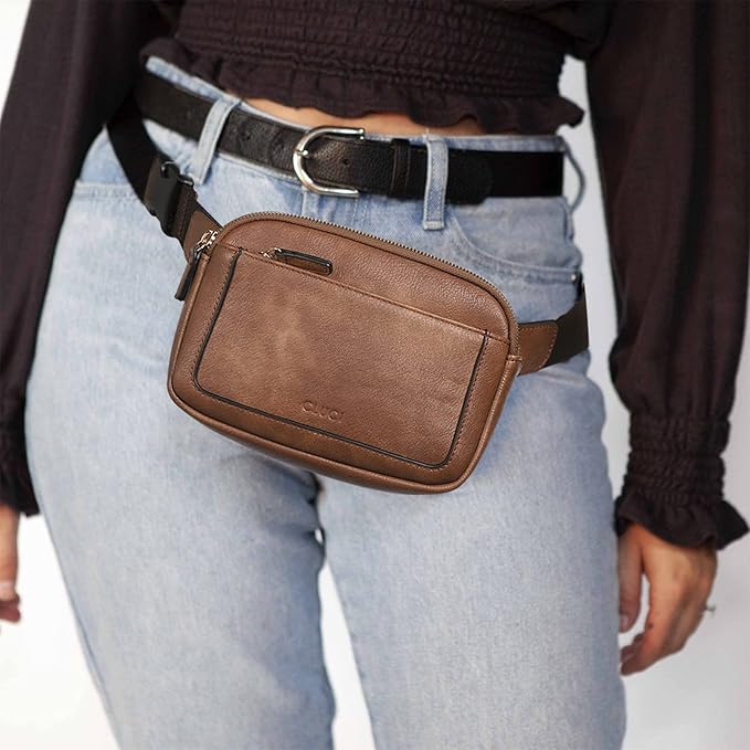 CLUCI Fanny Packs for Women Cross body, Belt Bag for Women, Mini Everywhere Crossbody Waist Bag Adjustable Strap, Vegan Leather Women's Fanny Pack