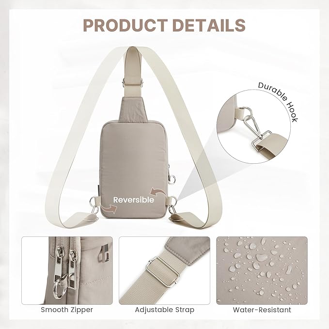 G4Free Small Sling Bag for Women, Anti Theft RFID Blocking Mini Crossbody Purse for Travel, Khaki