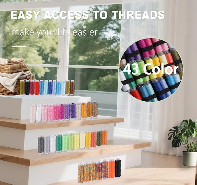 StiVerse 189 Pcs Sewing Kit for Adults, Beginners, 43 Color Needle and Thread kit, Mom Grandma Women Professional Sewing, Supplies Accessories for Travel Worker, Emergency, DIY and Home