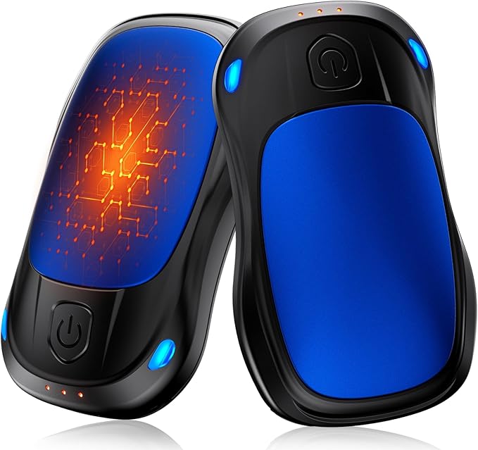 Hand Warmers Rechargeable 2 Pack, MKG Electric Hand Warmer, 24Hrs Long Lasting Reusable HandWarmers with 3 Levels Quick Heat, Portable Pocket Heater for Camping, Hunting, Golf, Women Wen Winter Gift