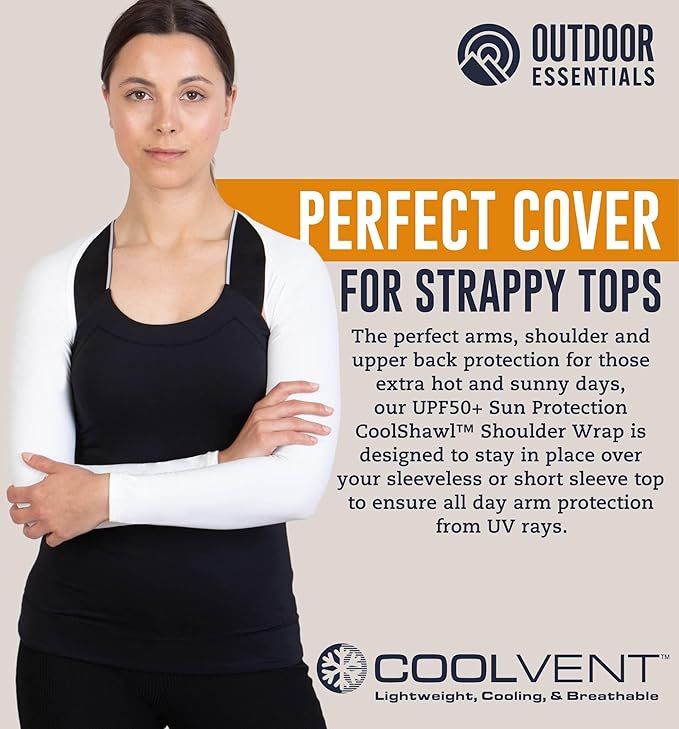OutdoorEssentials Arm Sleeves for Women - Golf UV Shawl with Sleeves - Workout Shrug Bolero - Arm Tights for Sun Protection