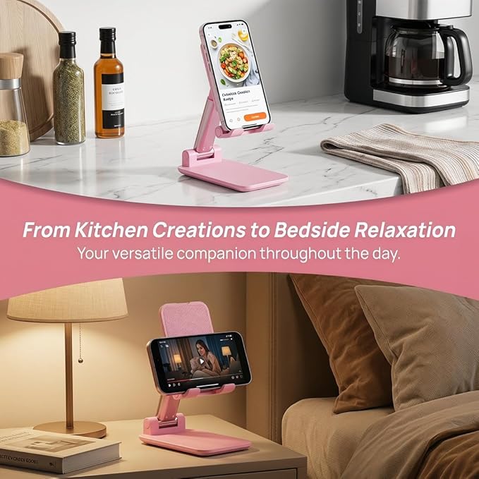 Phone Stand, Sakura Pink Cellphone Holder Cute Office DeskAccessories Compatible with All Smartphones