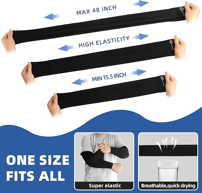 BHYTAKI Cooling Compression Arm Sleeves for Men Women,UPF50 UV Sun Protection Sleeves for Work Sport Tattoo Cover Up