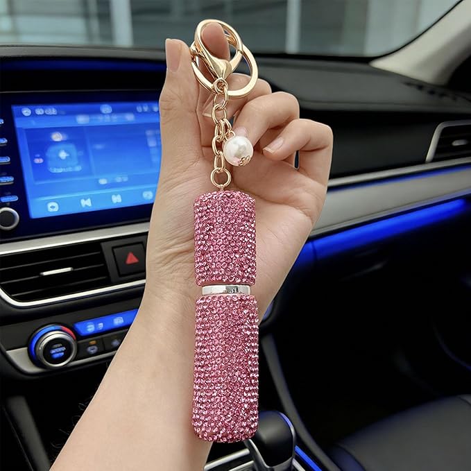 3 Pack Rhinestone Perfume Spray Bottle Crystal Travel Refillable Perfume Atomizer Bottle Portable Mini Perfume Spray Dispensers for Women 5 ML, Pink Purple Silver