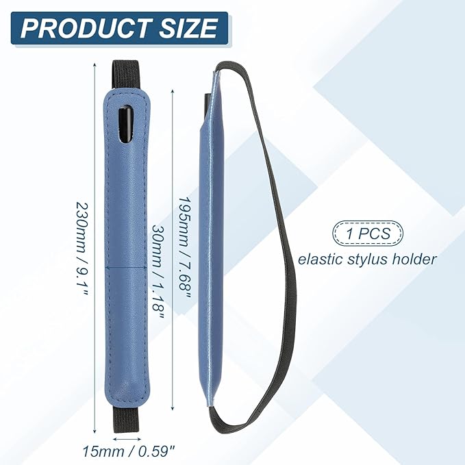 PATIKIL Stylus Holder for Tablet, Universal Pen Sleeve Retractable Stylus Pen Holder Elastic Pencil Pocket Case Protective Pouch for Tablet Case Notebook, Blue