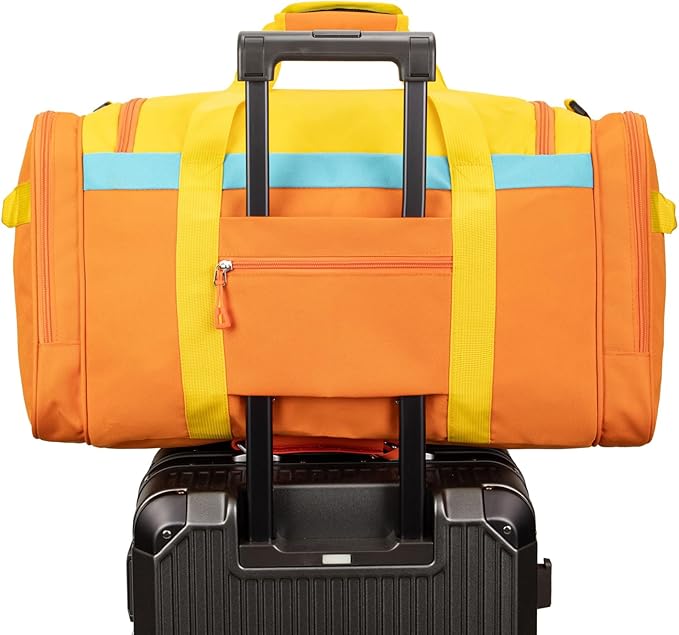 Large Kids Duffle Bag for Travel, Overnight, or Weekender, 22" inch (Orange)